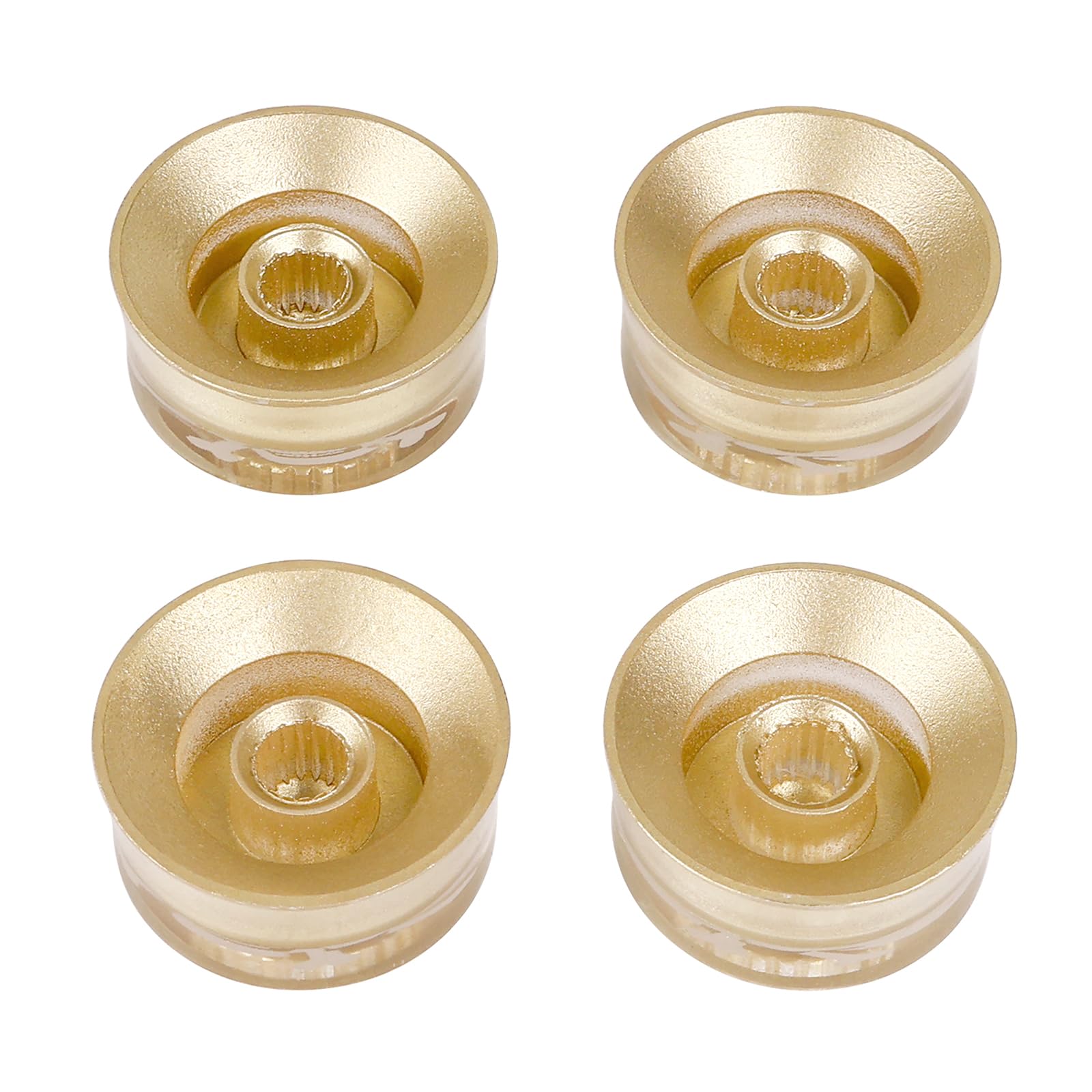 Banworks Electric Guitar Control Knobs 2 Tone + 2 Volume Knobs Speed Knobs Top Hat Metric 6mm (15/64") 18-Spline for Epiphone Les Paul SG Electric Guitars Pack of 4 JT/XN-02 Golden with White Pattern - Image 4