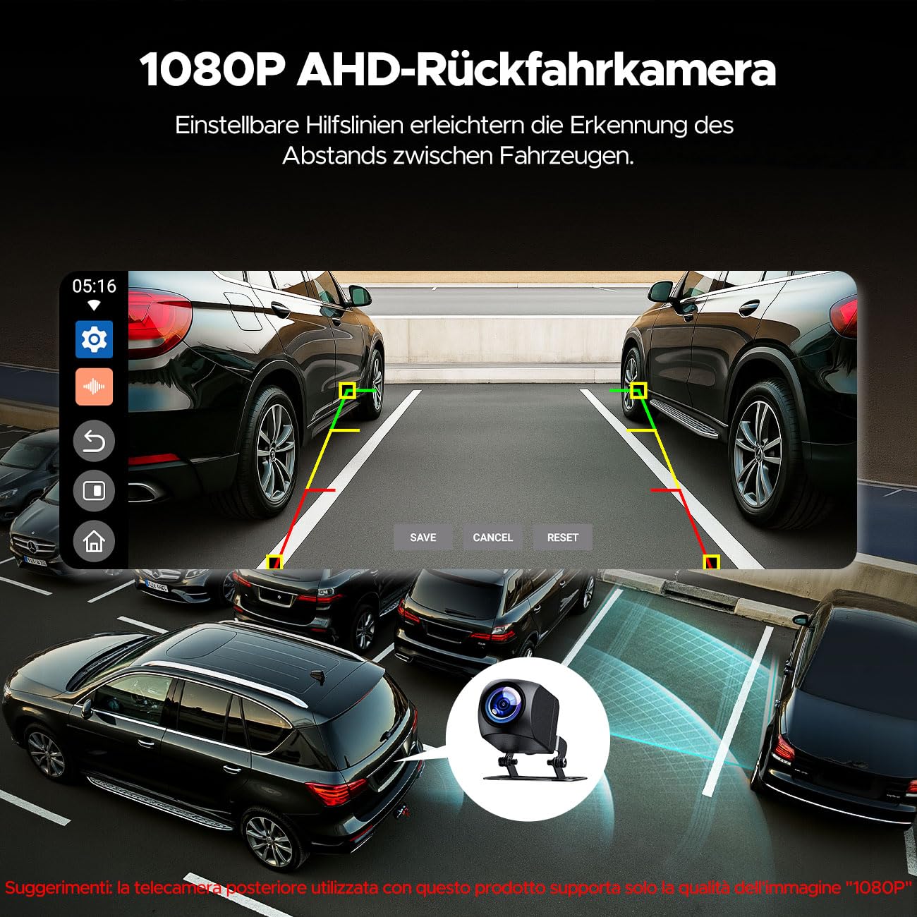 Volam 10.25 Pollici Carplay Display con YouTube/Netflix,Wireless Carplay Android Auto,schermo per auto con telecamera posteriore 1080P,1920×720P Touchscreen 2.4G/5G WLAN Bluetooth