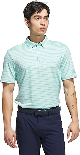 Adidas Men's Ultimate365 Dash Stripe Polo Shirt, White/Lime Burst, Large