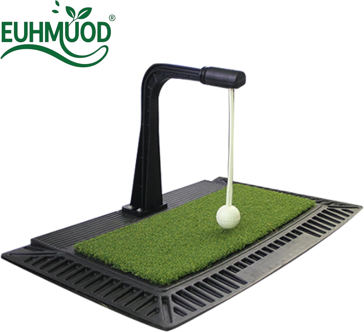 Golf Swing Trainer Compatible with All Golf Clubs, Real Impact Practice Mat for Swing Path Analysis, Height Adjustable Hitting Trainer and Groover Aid for Indoor Outdoor Training