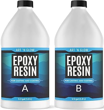Epoxy Resin for Crystal Clear Casting & Coating – 1 Gallon Kit – UV Resistant, Non-Yellowing, Low Odor, Self-Leveling – for Art, Canvas, Tumblers, Jewelry, Molds, Wood, and Craft - USA Small Business
