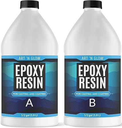 Epoxy Resin for Crystal Clear Casting & Coating – 1 Gallon Kit – UV Resistant, Non-Yellowing, Low Odor, Self-Leveling – for Art, Canvas, Tumblers, Jewelry, Molds, Wood, and Craft - USA Small Business