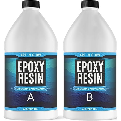 Epoxy Resin for Crystal Clear Casting & Coating – 1 Gallon Kit – UV Resistant, Non-Yellowing, Low Odor, Self-Leveling – for Art, Canvas, Tumblers, Jewelry, Molds, Wood, and Craft - USA Small Business