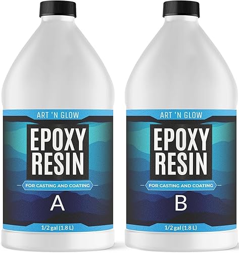 Epoxy Resin for Crystal Clear Casting & Coating – 1 Gallon Kit – UV Resistant, Non-Yellowing, Low Odor, Self-Leveling – for Art, Canvas, Tumblers, Jewelry, Molds, Wood, and Craft - USA Small Business - 1 Gallon