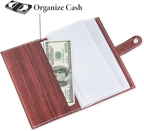 Miniatura 9 de Hennaja Organizador de tarjetas de visita, soporte para tarjetas de visita, funda de piel sintética, carpeta de organización con nombre y tarjeta de