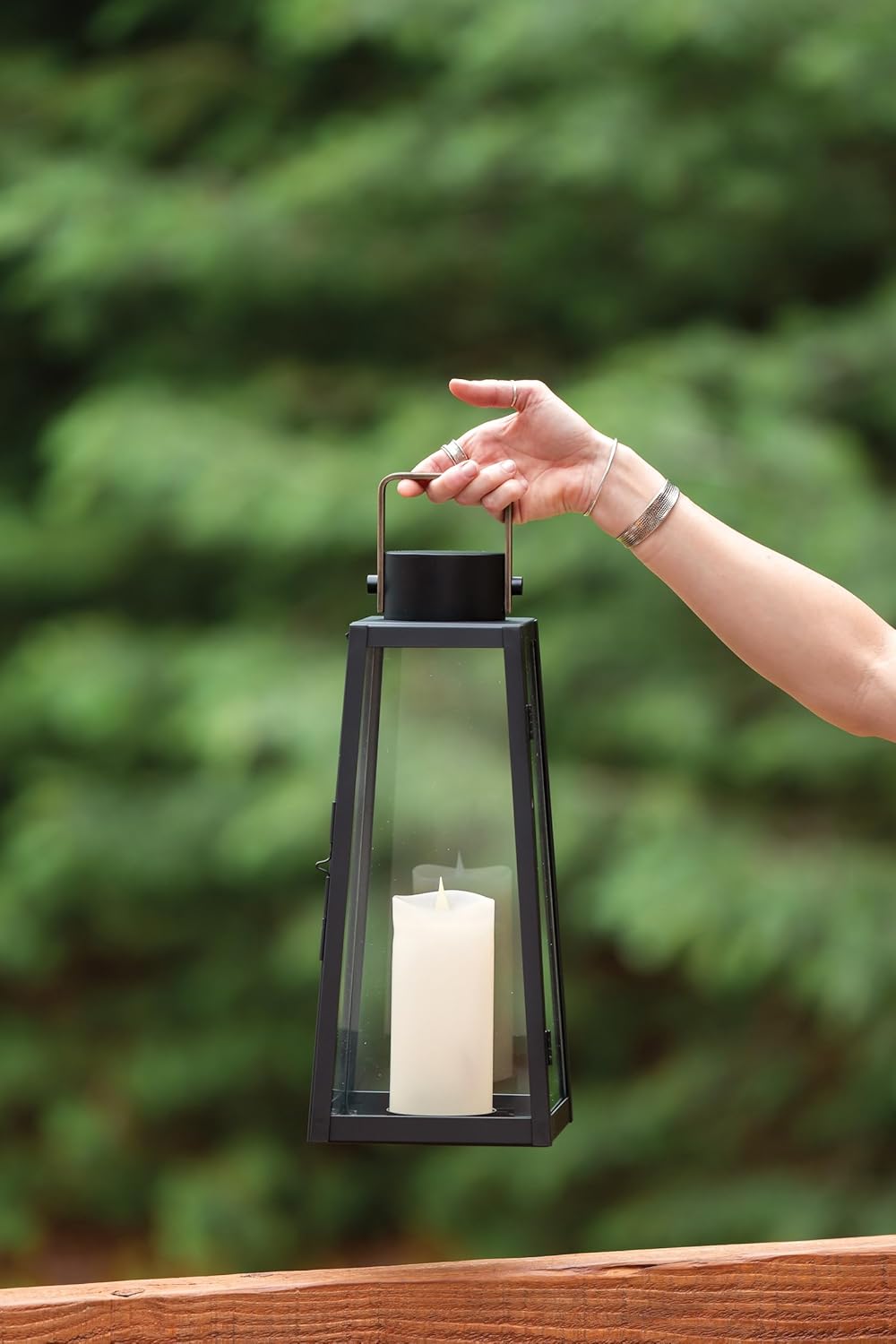 Lark Hugh 82310BK Portable Indoor/Outdoor Decorative LED Lantern, Black