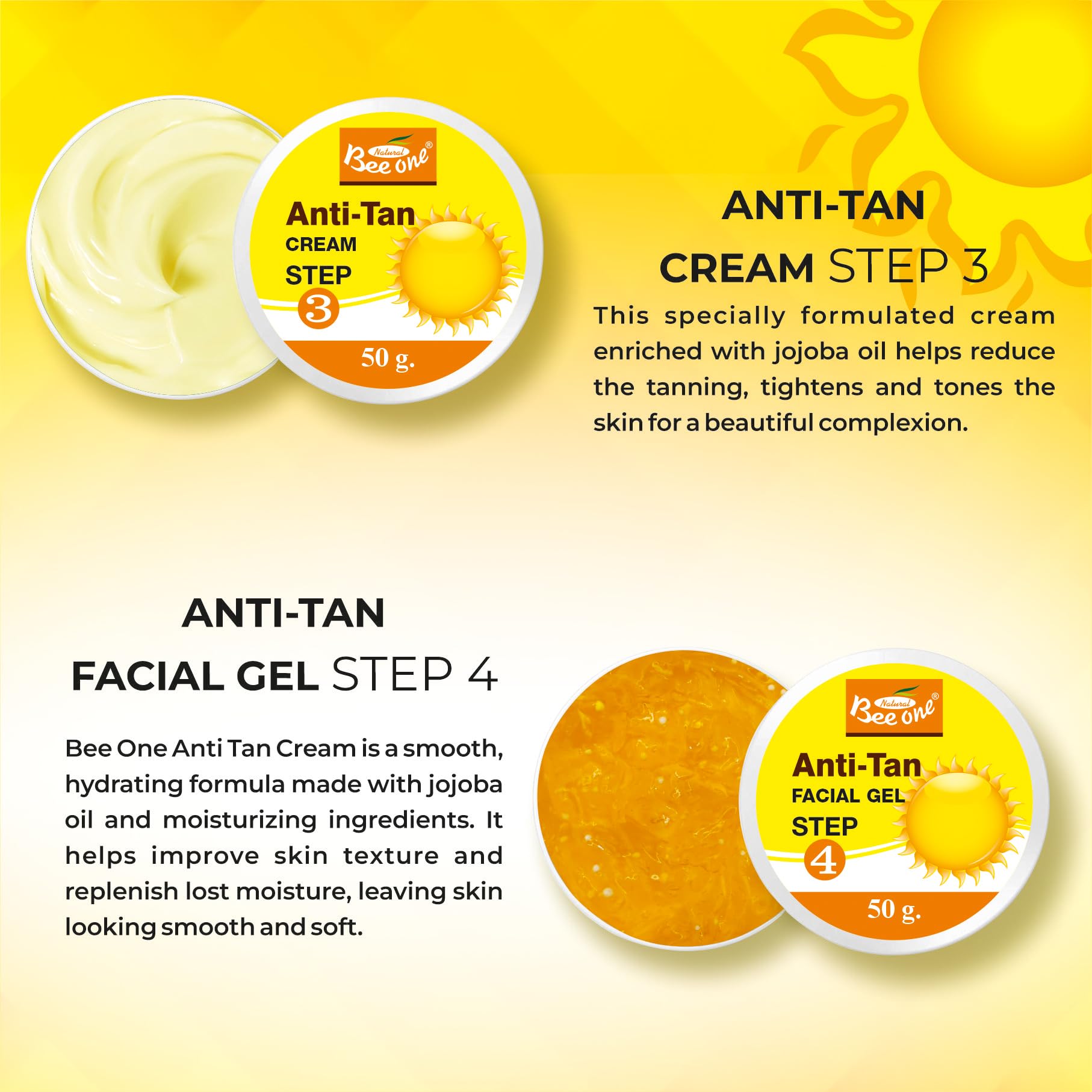 Bee One Complete 5 step Facial Kit for Radiance & Youthful Glow 312 g | Fights pigmentations and prevents Acne | Suitable for all Skin Types | Get upto 15 uses in this 1 kit (Anti Tan) 2