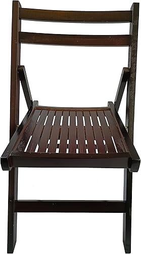 Miniatura 9 de Juego de 4 sillas plegables de madera para interiores y exteriores, silla plegable totalmente montada, silla de boda, asiento de listones de madera