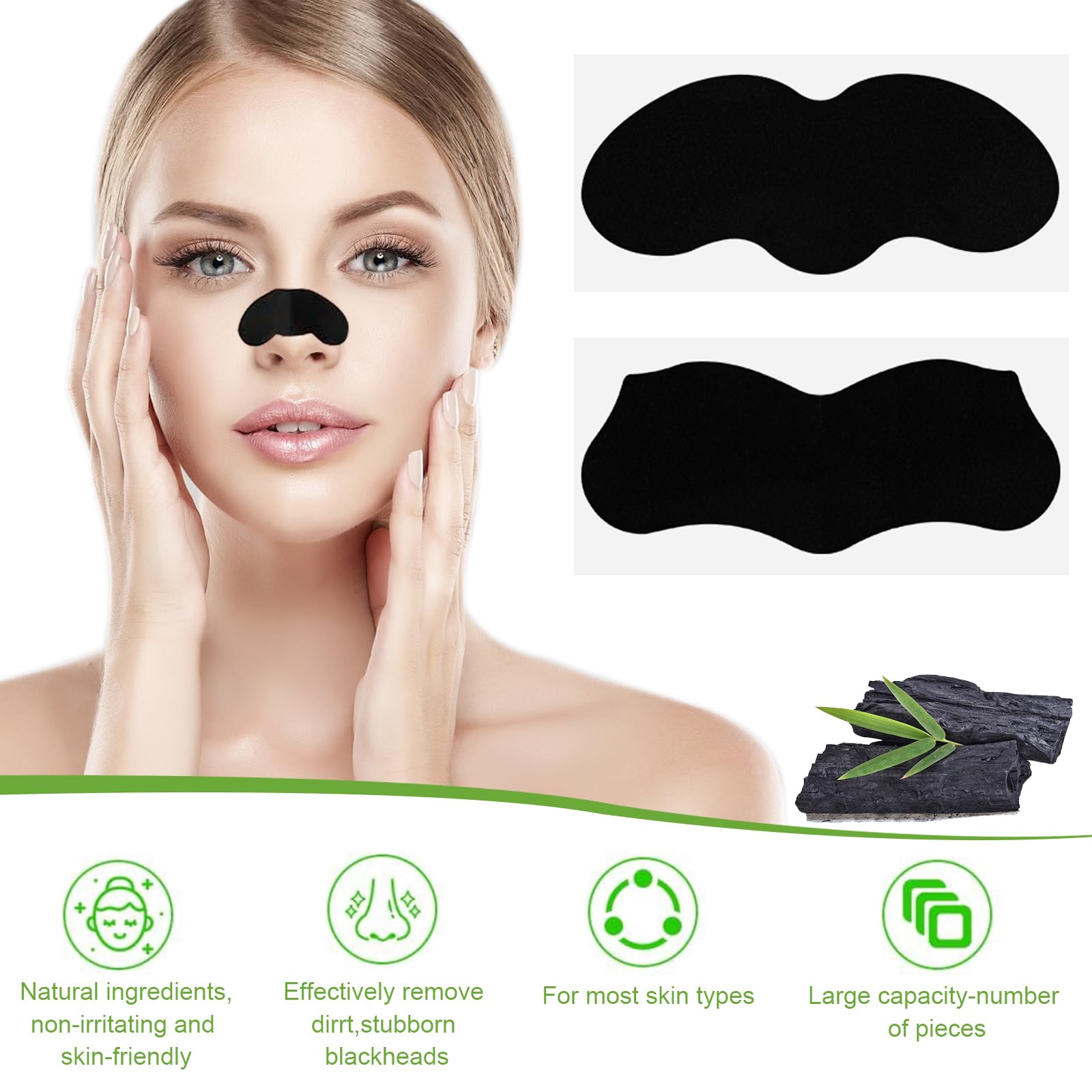 60 Pcs Patch Point Noir Nez, Patchs Anti-Points Noirs, Patch Anti Point Noir Nez Visage, Patch Nez Point Noir pour Homme et Femme