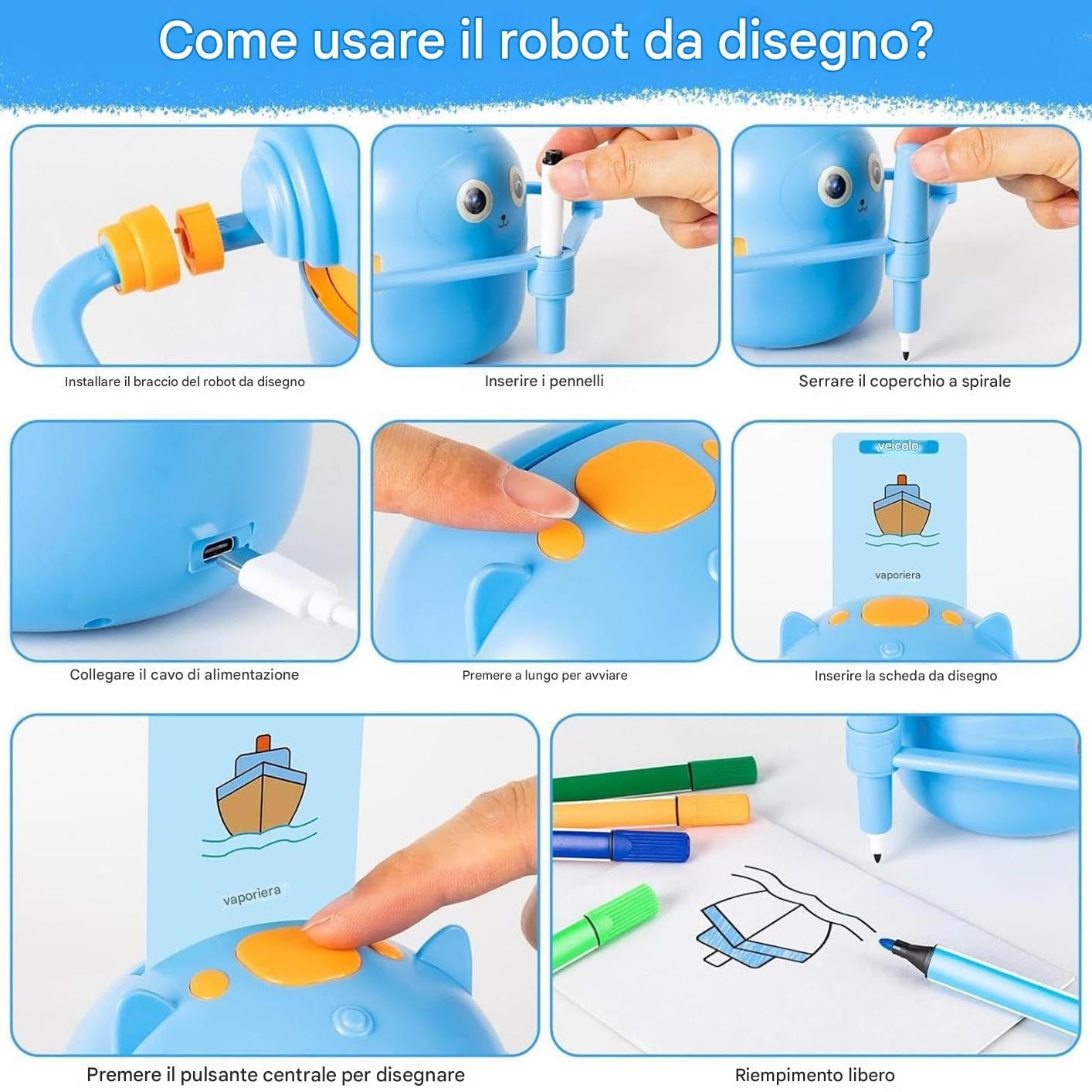 Robot Da Disegno Con 100 Carte Interattive Di Apprendimento Intelligente