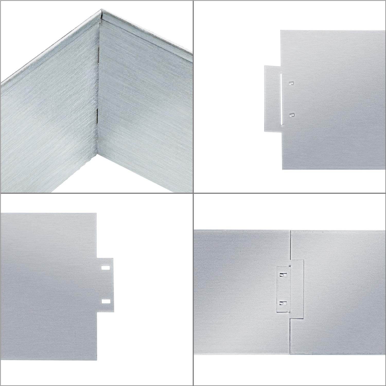 Krawędź trawnika z metalu, obramowanie rabatki, 10 m x 14 cm, ocynkowane, krawędź do koszenia, palisada, grządka ogrodowa (10 sztuk, długość 1 m, wysokość 14 cm)