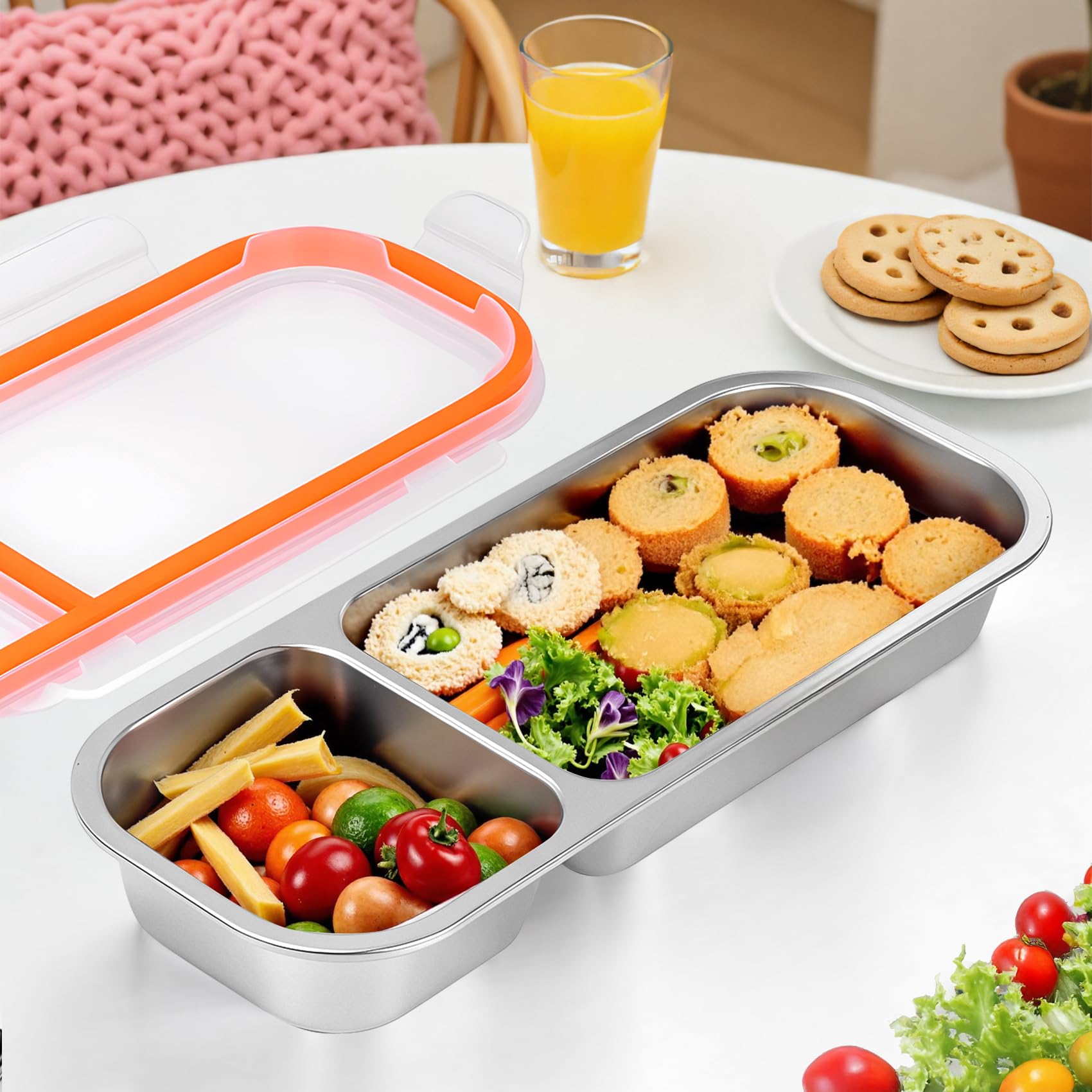 Reusable 2-Compartment Snack Containers -5