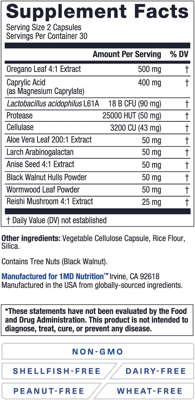 1MD Nutrition BalanceMD Vaginal Probiotics | Oregano & Caprylic Acid with Lactobacillus & Digestive Enzymes | Promotes Intestinal Flora Balance | 120 Capsules