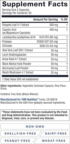 Miniatura 5 de 1MD Nutrition BalanceMD Probióticos vaginales  Orégano y ácido caprílico con lactobacilo y enzimas digestivas  Promueve el equilibrio de la flora