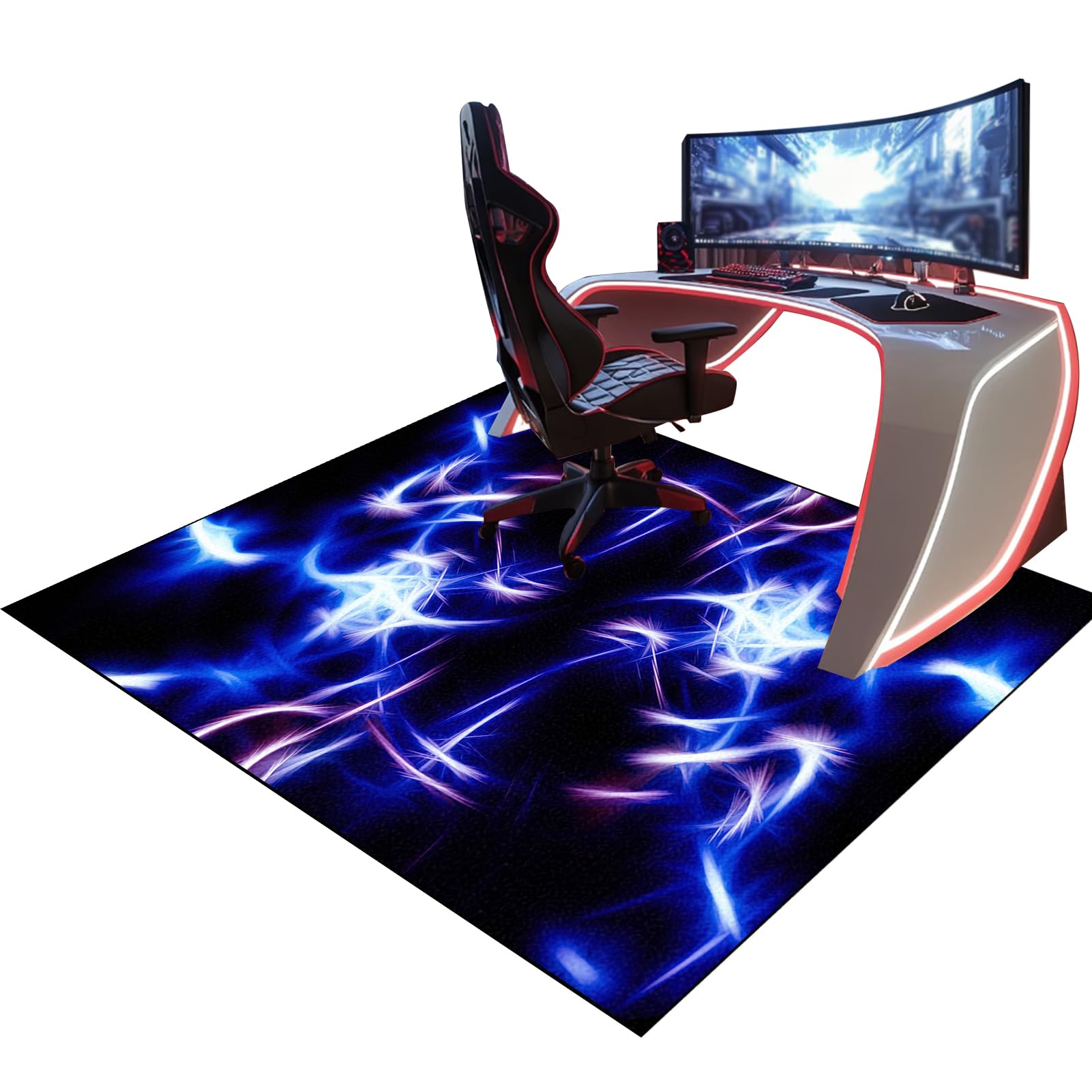 Alfombra Silla Gaming, Protector de Suelo para Silla con Ruedas, Alfombra para Silla de Escritorio y Gaming, Tapete Antideslizante para Oficina, Alfombrilla Protectora para Suelos Duros 150 x 180 cm