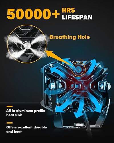 Miniatura 6 de Auxbeam Luces LED para todo terreno de 5 pulgadas, 168 W, súper brillantes, luces de conducción combinadas de inundación con disparador lateral, luz