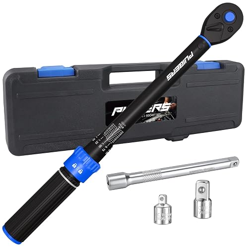 5PCS Torque Wrench Set 3/8" Drive 5-50 FT.LB, Dual-Direction 72-Tooth