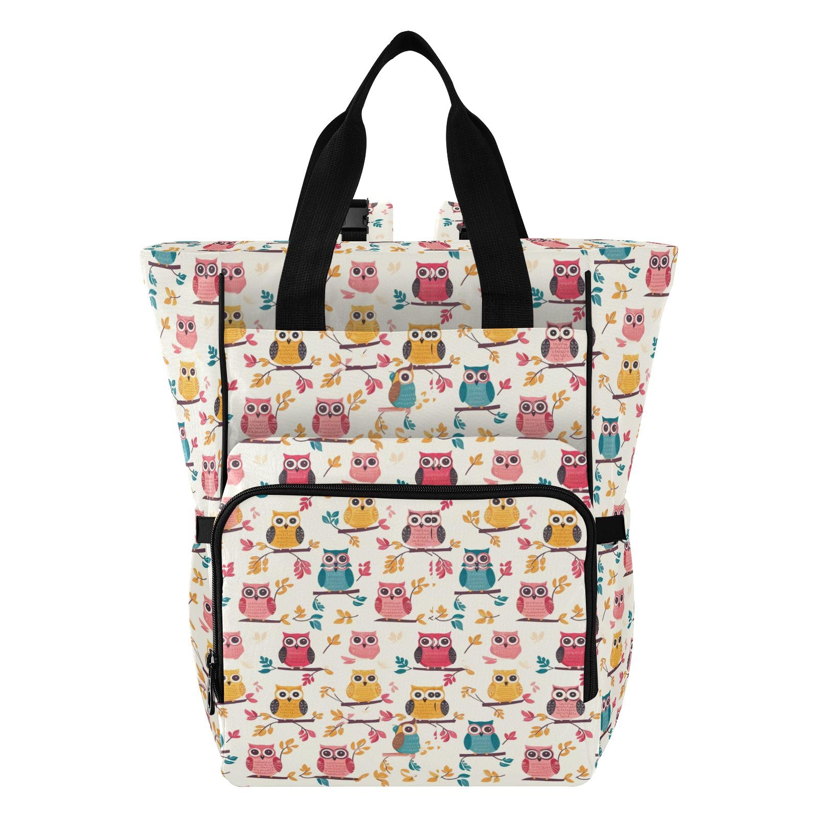 Mnsruu Owl(91) Borsa per pannolini per bambini, zaino grande borsa impermeabile da viaggio per mamme e papà