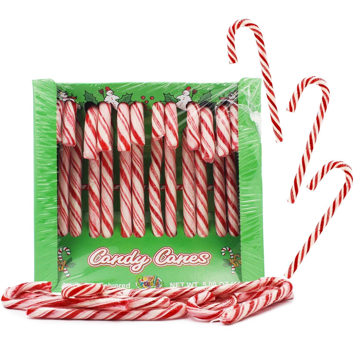 Candy Canes Delicious Peppermint 12 Sticks 144G (Specialy Created For Cristmas Tree) Red & Pink Square Box