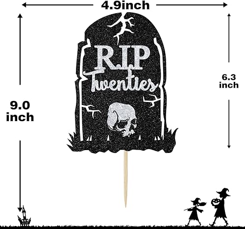 Miniatura 2 de Decoración negra para tartas de los años veinte con purpurina y texto "Dirty Thirty/Cheers to 30 Years", suministros de decoración de fiesta de