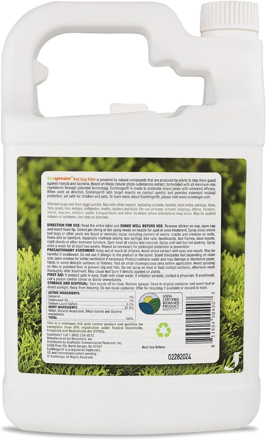 EcoVenger Bed Bug Killer Bundle – 2×1 Gallon + 1 Remote Sprayer, 100% Kill on Contact, Kills Eggs & Resistant Strains, 14-Day Residual Protection, Non-Toxic, Child & Pet Friendly