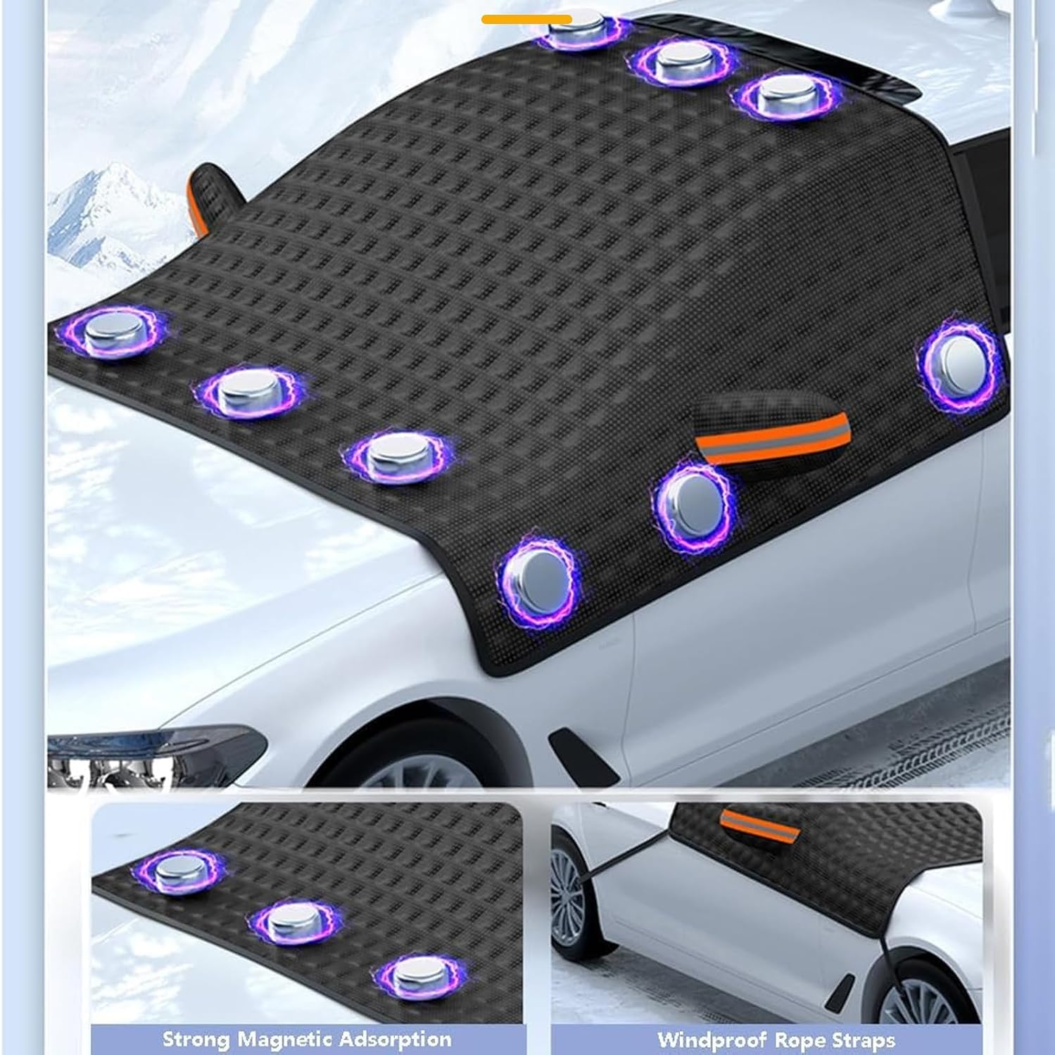 Car Windshield Cover for Ice and Snow for 2023 Ford Escape IV (Facelift 2023),Winter Magnetic Windshield Frost Cover,with Side Mirrors Cover