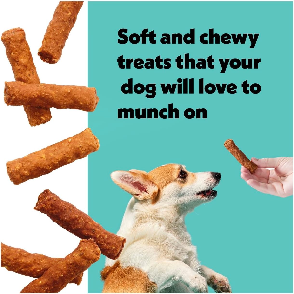 Wiggles & Wags Meaty Sticks Chicken Dog Treats, 16 oz, with DN Essentials Bone Shaped Waste Bag Dispenser & Roll