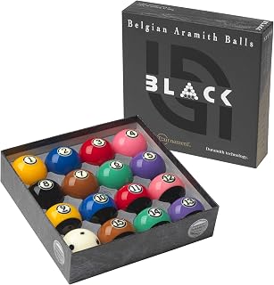 Aramith Pure Phenolic Pool Balls Regulation Belgian Made Billiard Ball Set (Tournament Black)
