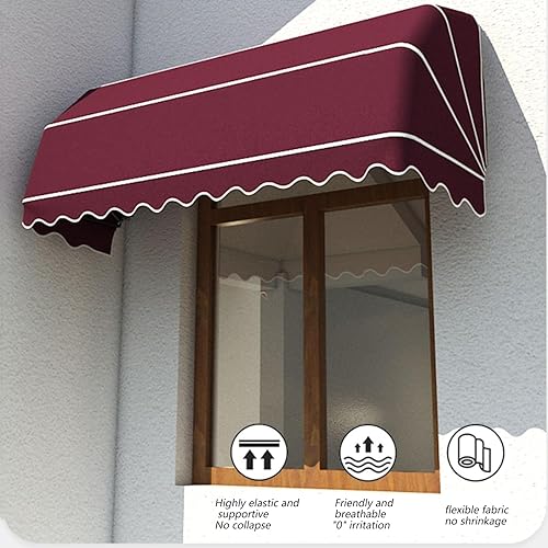 Miniatura 3 de Toldo curvo francés, toldo retráctil para ventana de puerta, protección contra la lluvia y la nieve, refugio plegable para exteriores, refugio de