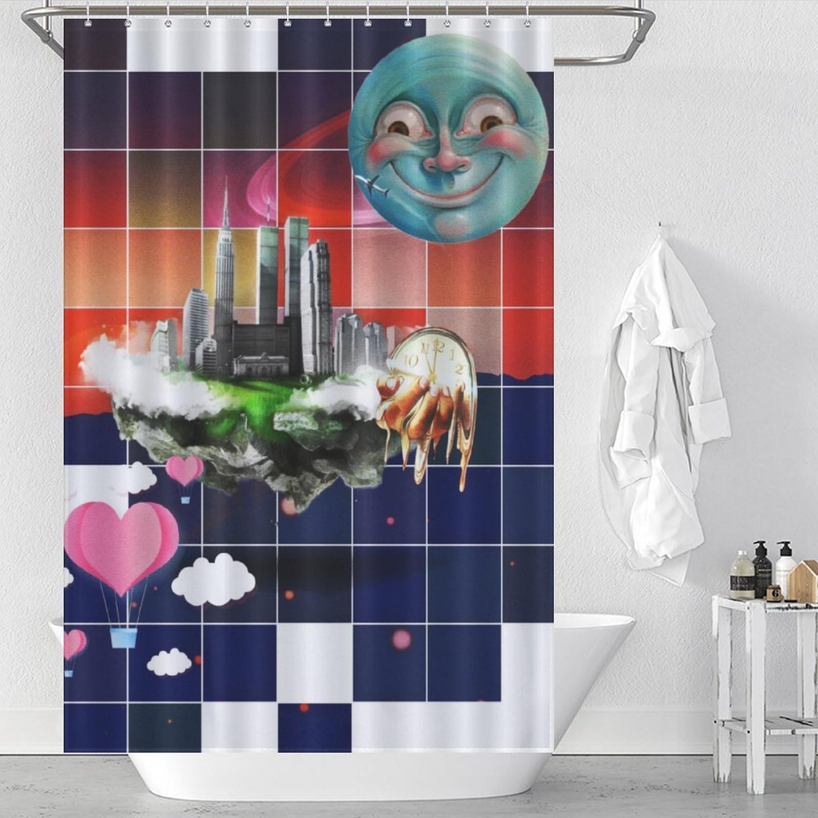 Rideau de douche en tissu lavable pour une salle de bain d'hôtel à la maison