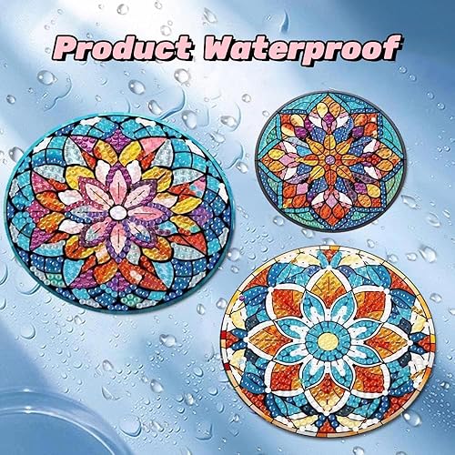 Miniatura 8 de Puraikcmi Kits de pintura de diamantes 5D DIY Mandala de 16 x 16 pulgadas con bolígrafo de diamante de rienda extra, taladro completo, diamantes