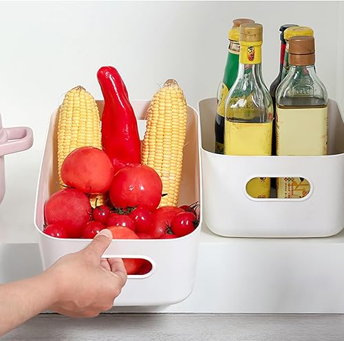 Miniatura 9 de Juego de 6 cubos de almacenamiento de plástico, 11.8 x 7.9 x 4.7 pulgadas, versátil organización y almacenamiento de despensa de cocina para