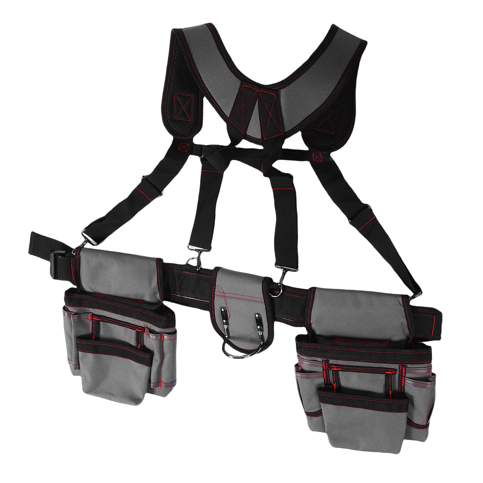 Ceinture à Outils, Porte-Outils de Construction en Tissu Oxford Réglable Professionnel, Ceinture à de Travail Multi-poches avec Support de Marteau pour électricien Charpentier