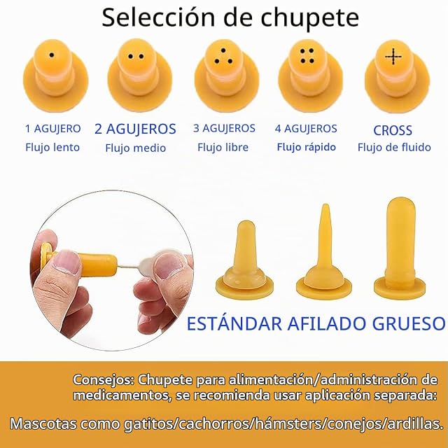 Foto 3 de 7 de Kingrun Paquete de 24 pezones Originales con jeringas y biberón de Lactancia para Gatitos y Animales…