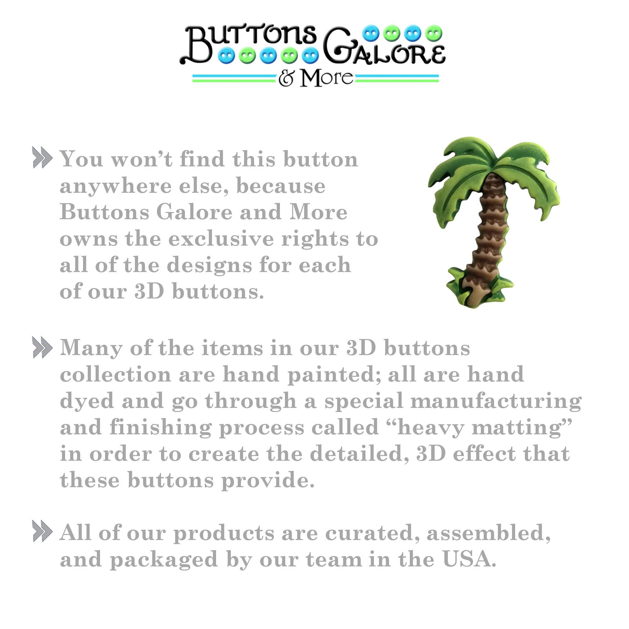 Buttons Galore 3D Embellishments - 25 Piece Shank Button Collection For Crafts