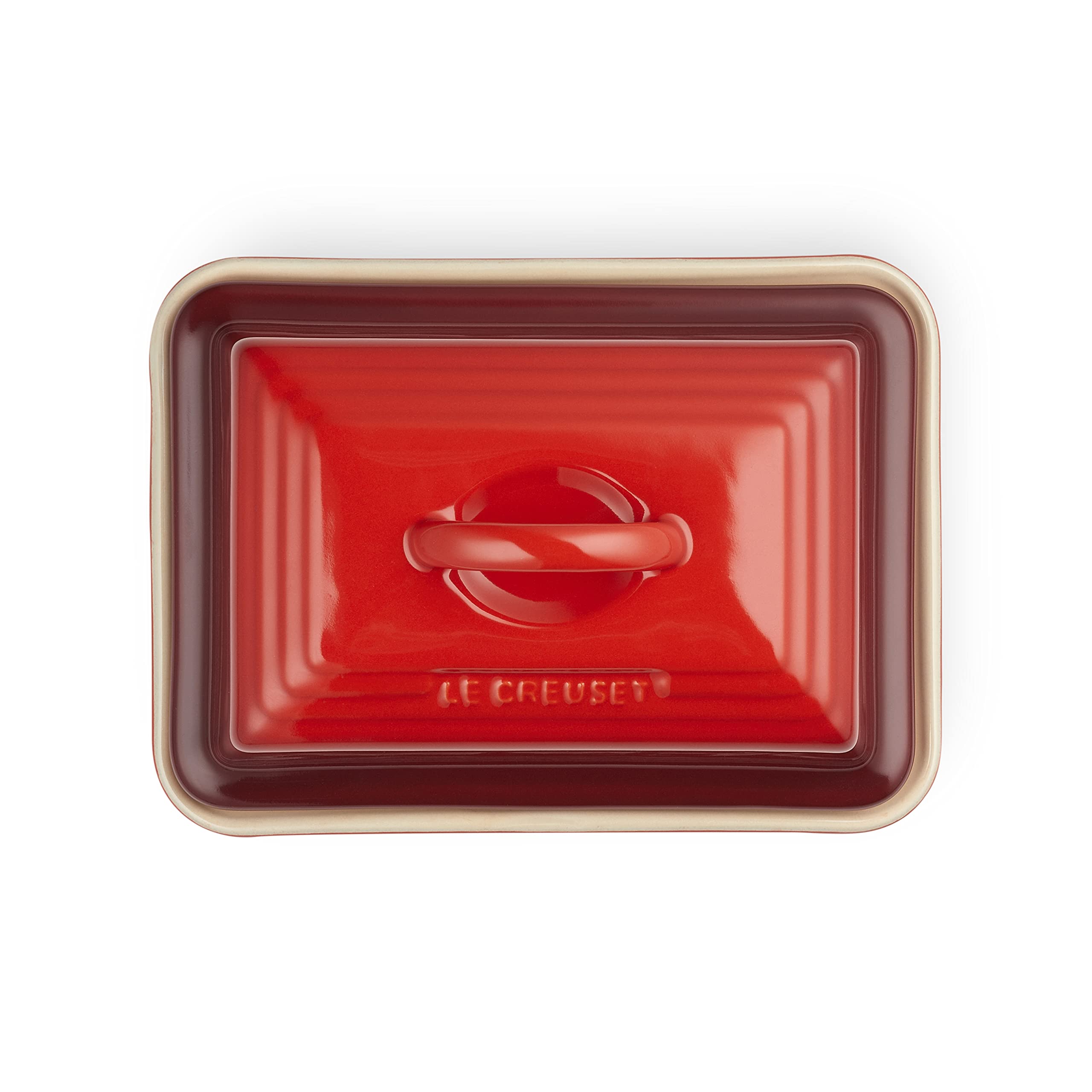 Beurrier En Grès Le Creuset – 900 G, 17 X 12.5 X 9 Cm, Couleur Nectar, Idéal Pour Conserver & Servir Le Beurre Avec Style