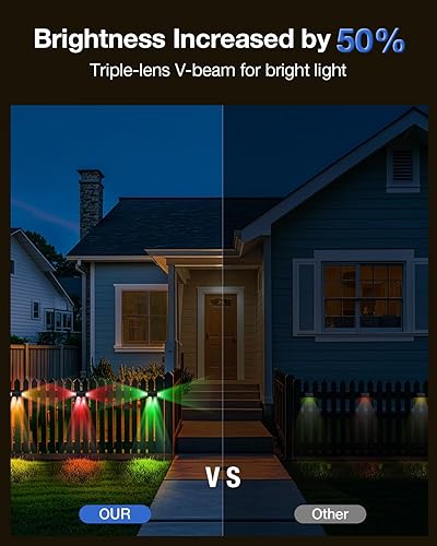 Miniatura 2 de Luces solares que cambian de color para valla al aire libre de 3 lados LED decorativas impermeables para pared, terraza, patio, riel, escalera,