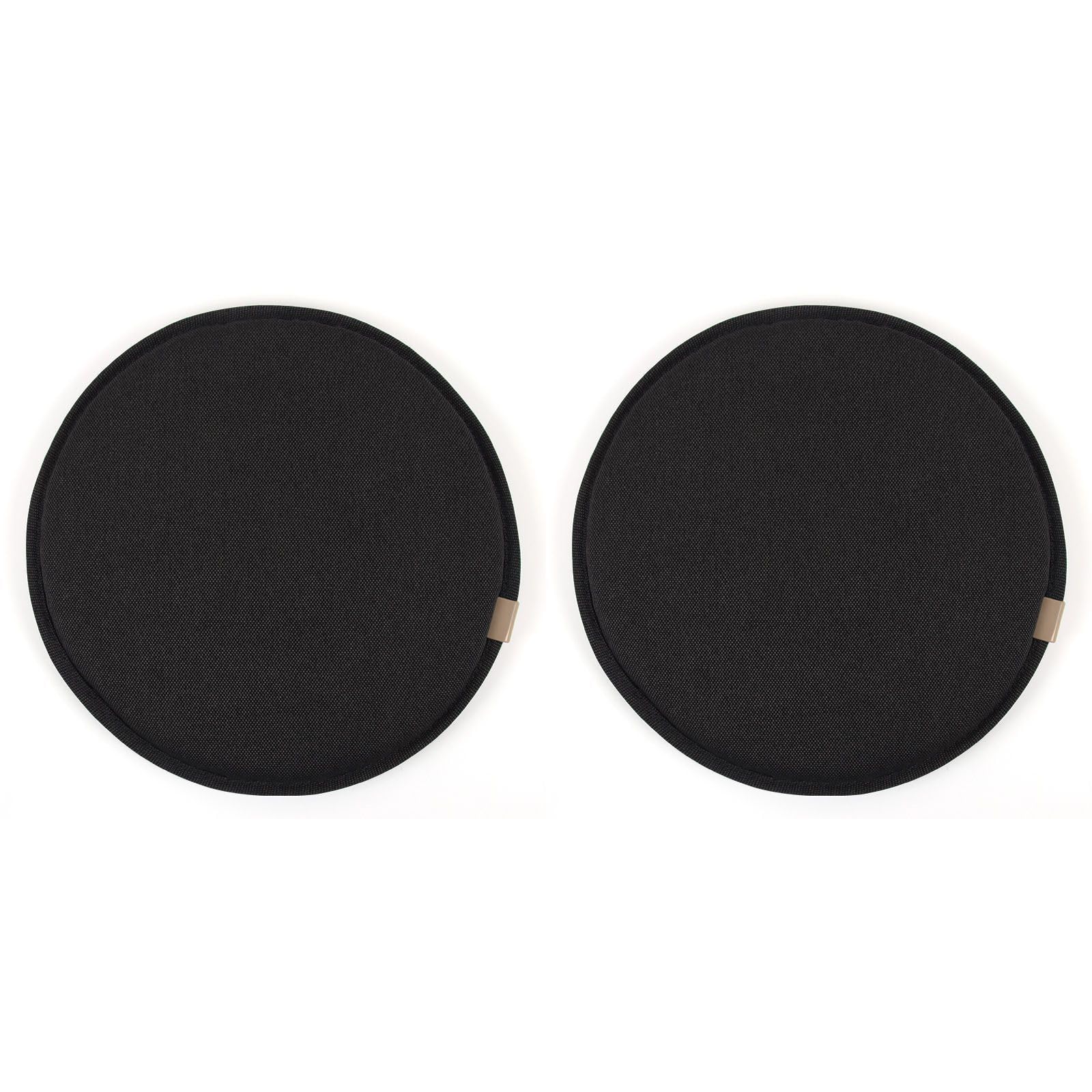 Greenjin 13 Inch Round Chair Cushions with Ties Set of 2 Anti Slip Bistro Chair Seat Cushions Circle Chair Pad for Kitchen Dining Chairs Bar Hight Stool Black