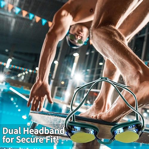 Miniatura 3 de Water Gear Gafas de natación Metallic Vision, antivaho Junior Fit para competición, cómodas y duraderas