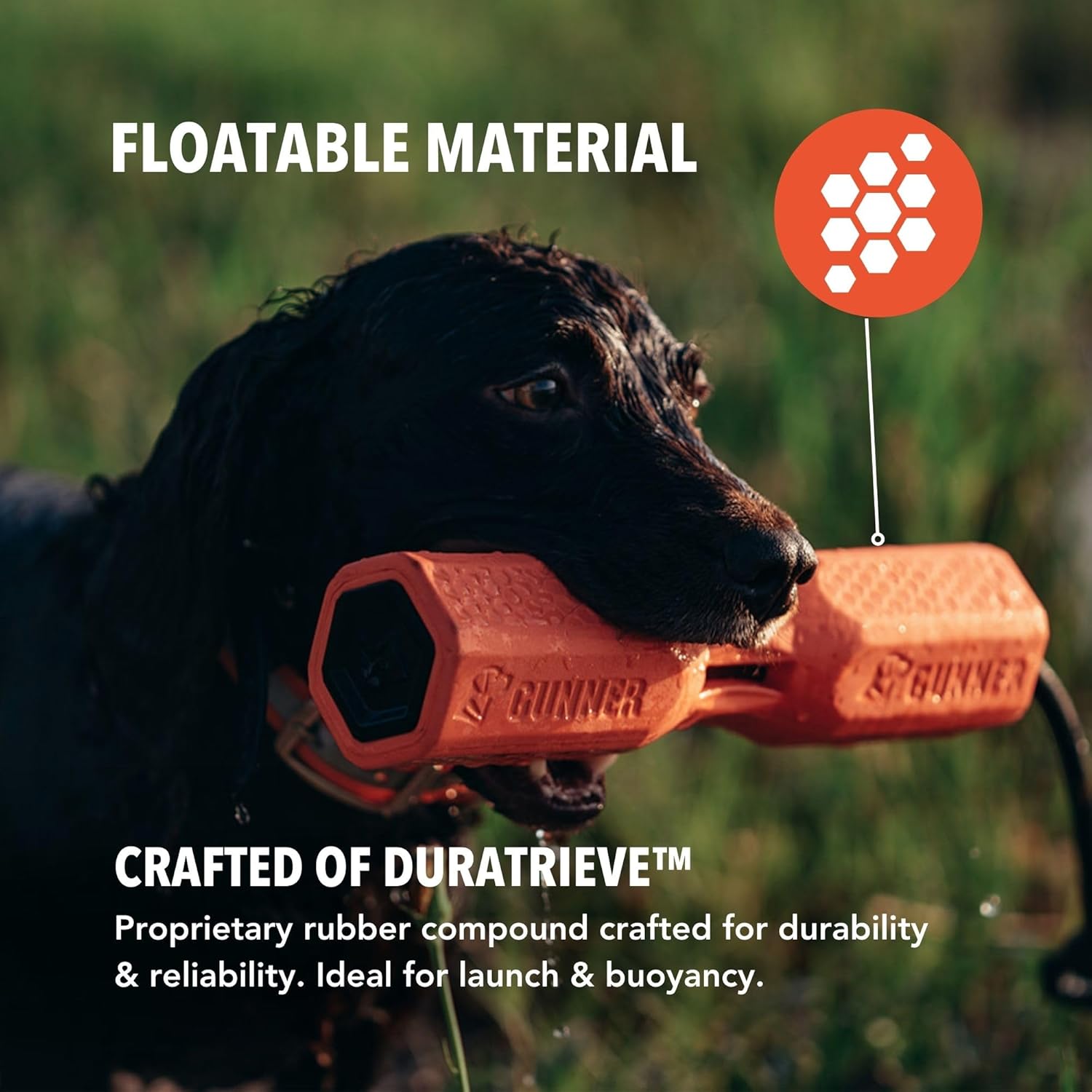 GUNNER Dog Training Bumper - Retriever Training Dummy, Retrieving Dummies for Pets, Bumpers for Water Retrieving with Adjustable Rope, (Orange)