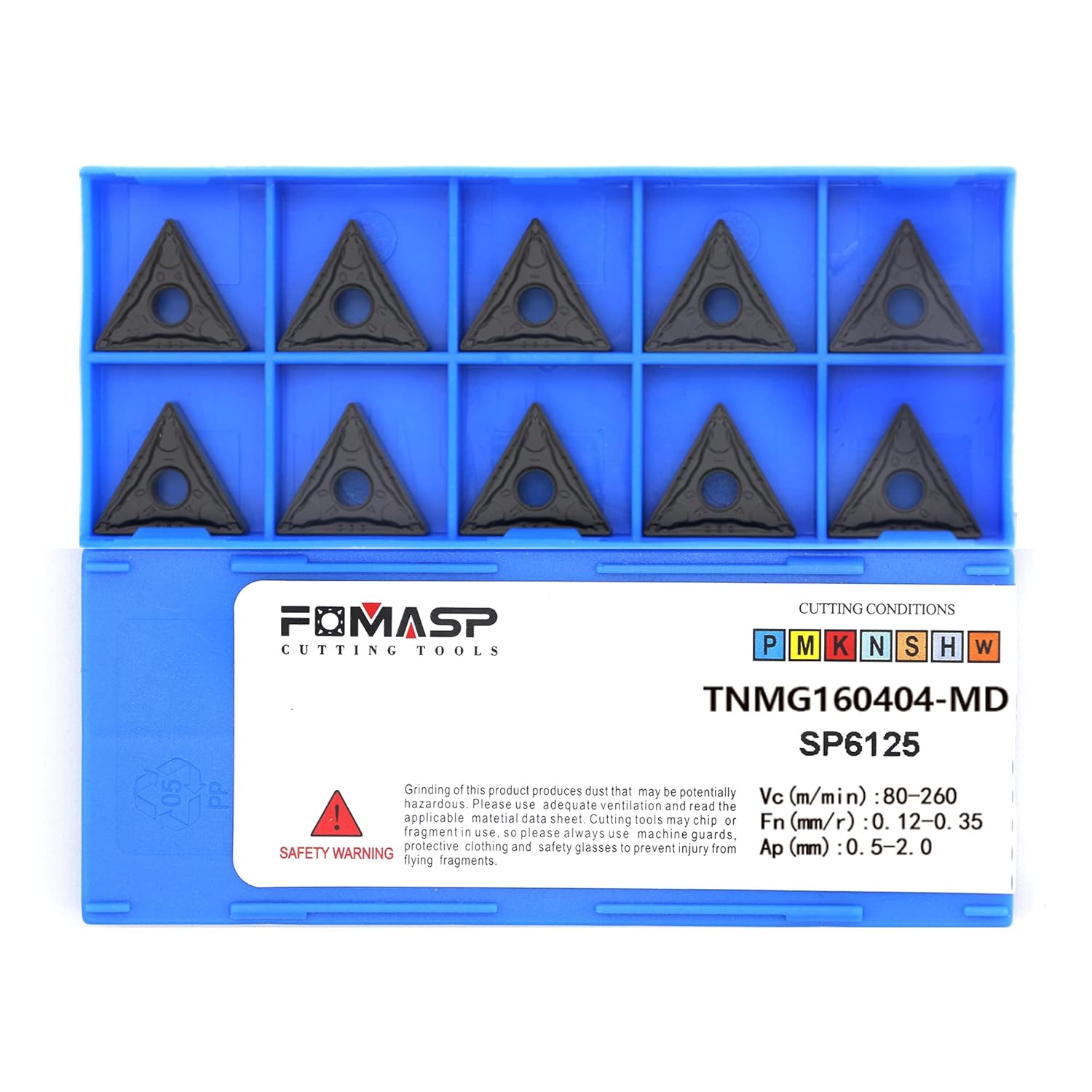 TNMG331 / TNMG160404-PM of CNC Carbide Inserts for Steel Turning Cutting Tools, The Chip Breaker PM fit for Semi-Finishing Metal Cutting, 10 PCS.