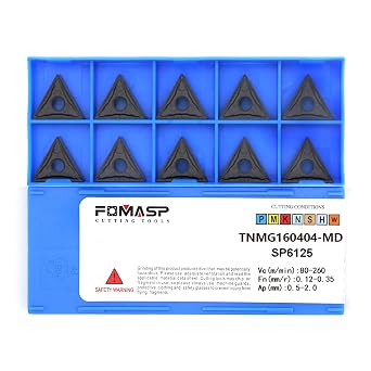 TNMG331 / TNMG160404-PM of CNC Carbide Inserts for Steel Turning Cutting Tools, The Chip Breaker PM fit for Semi-Finishing Metal Cutting, 10 PCS.