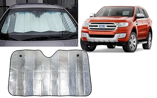 Autopearl Collapsible Mesh Foldable Auto Front / Rear Window Sun Shade Car Windshield For Ford Endeavour 2017 (130 * 60 Cm_Silver)