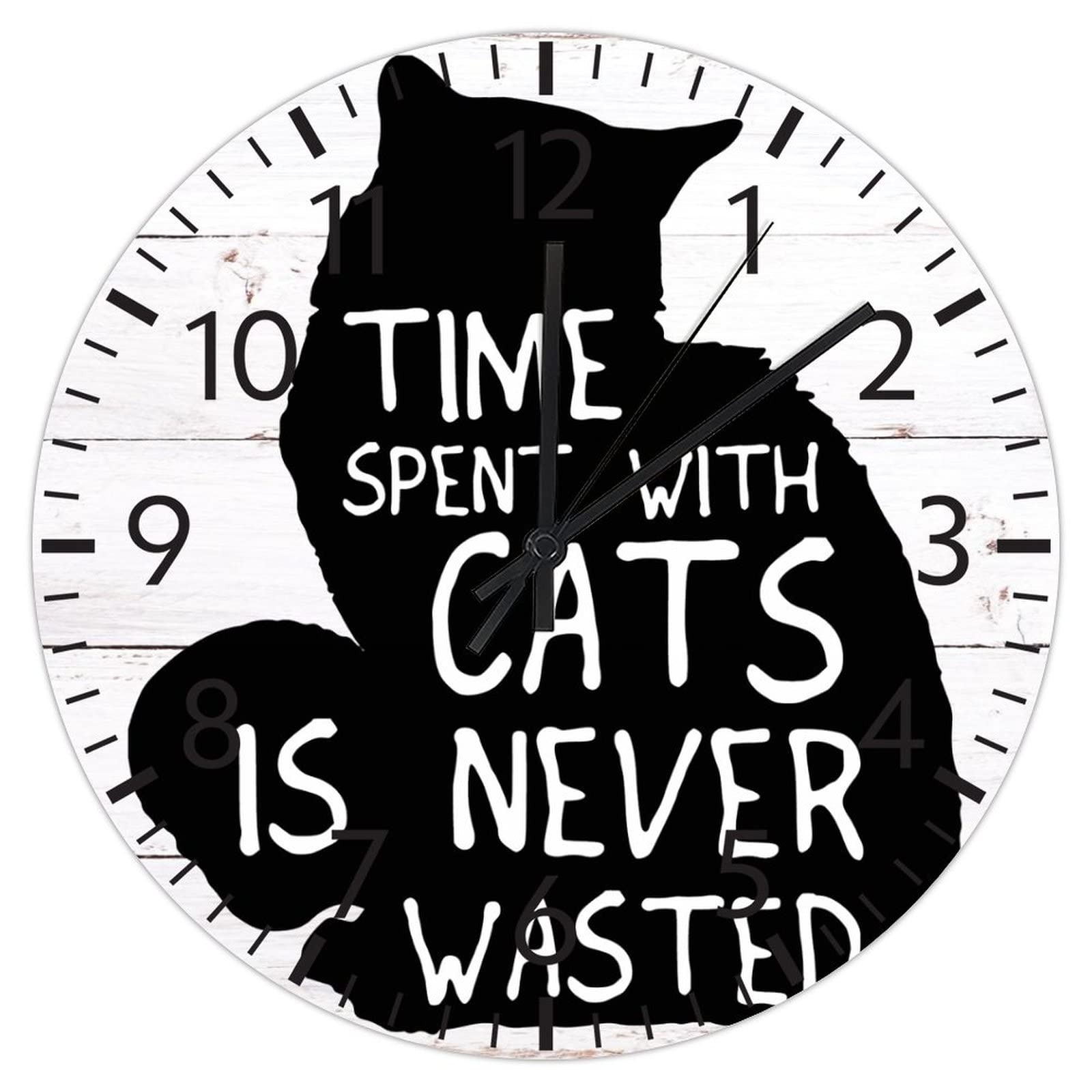 Horloge murale chat en PVC 30,5 cm silencieuse pour salon