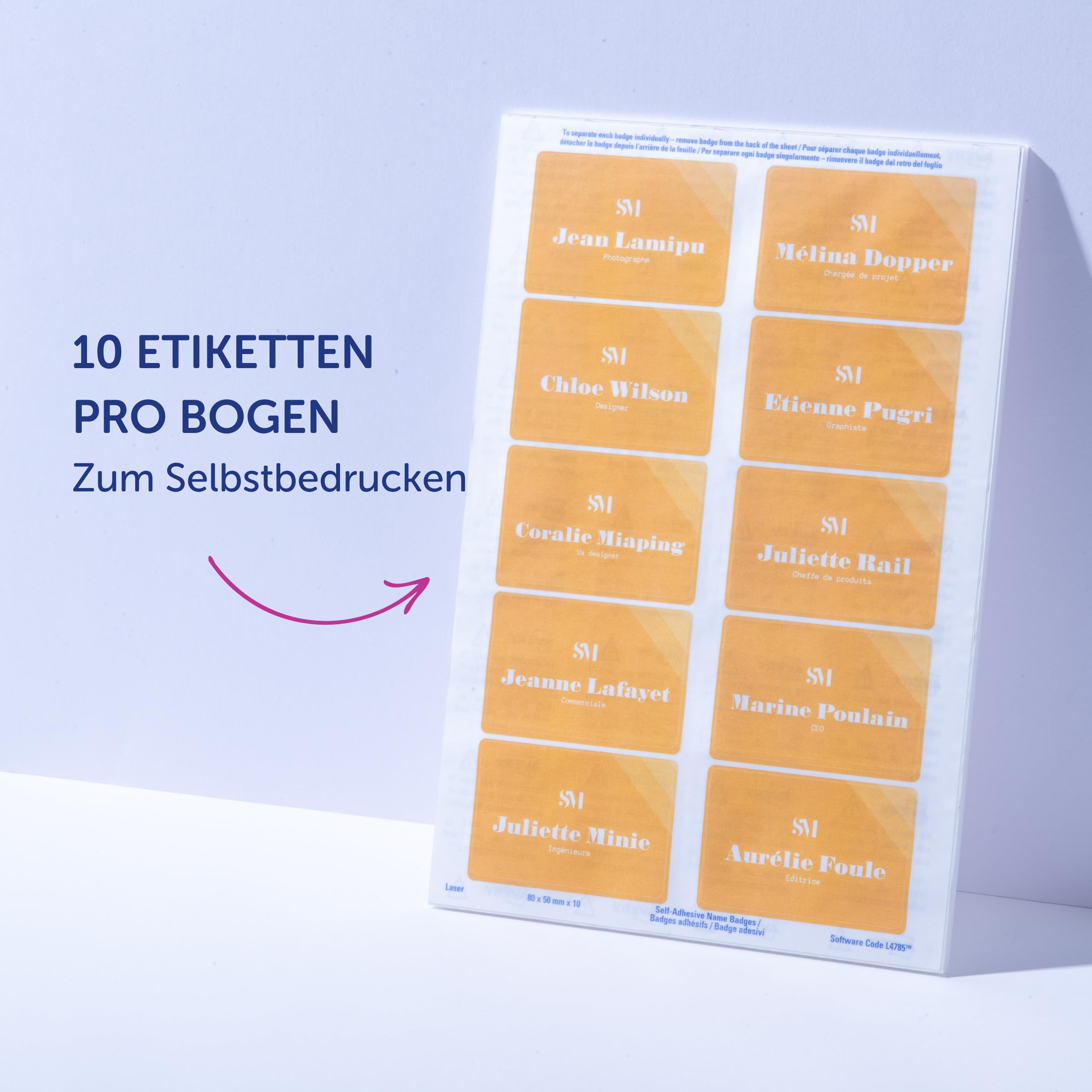 AVERY Zweckform J4785-20 Namensetiketten 200 Stück 80x50mm selbstklebend bedruckbar für Inkjetdrucker weiß