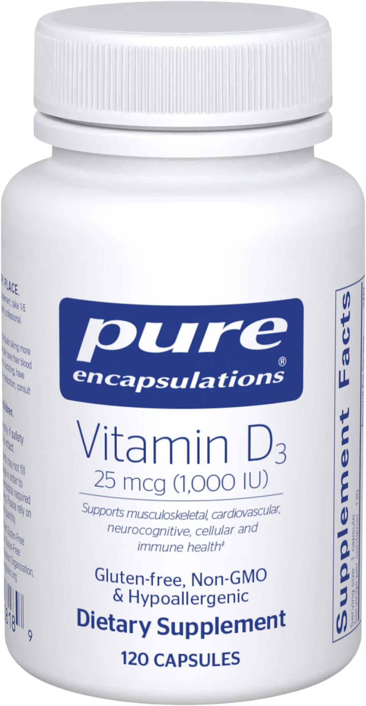 Vitamin D3 25mcg (1,000 IU) - 120 Capsules
