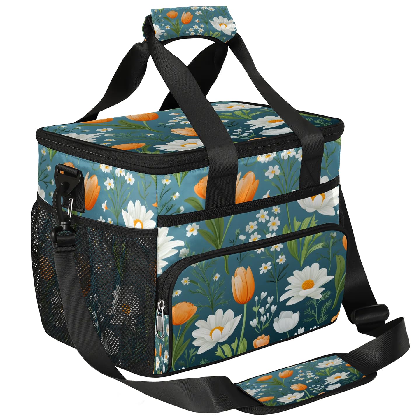 Lunch Box for Men Heavy Duty Insulated Lunch Bag for Women Tulips Daisy Lunchbox for Adults Lunch Cooler