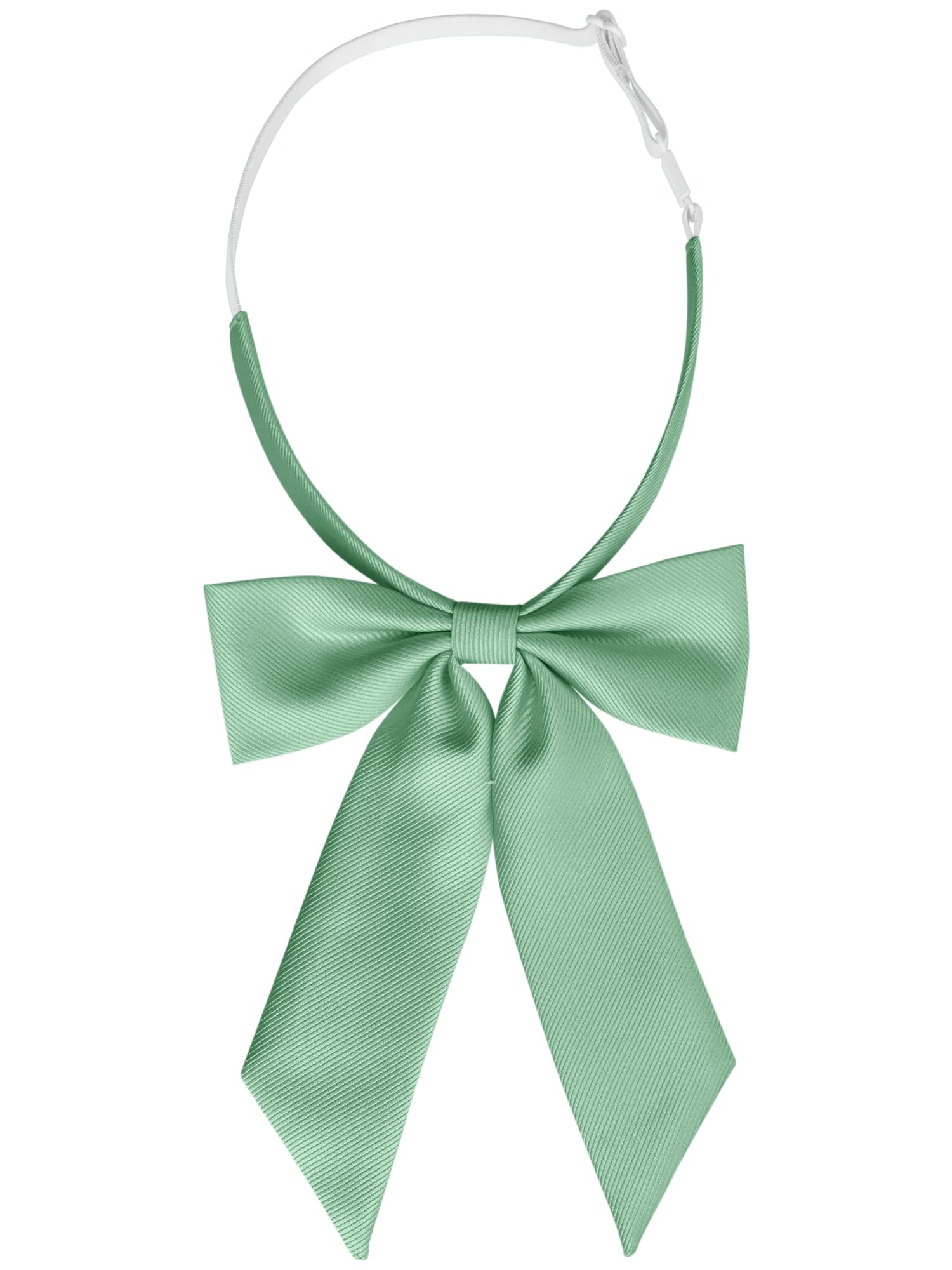 Elerevyo Women's Bow Ties Solid Color Western Ribbon Pre-Tied Bowties for School Uniform One Size Mint Green