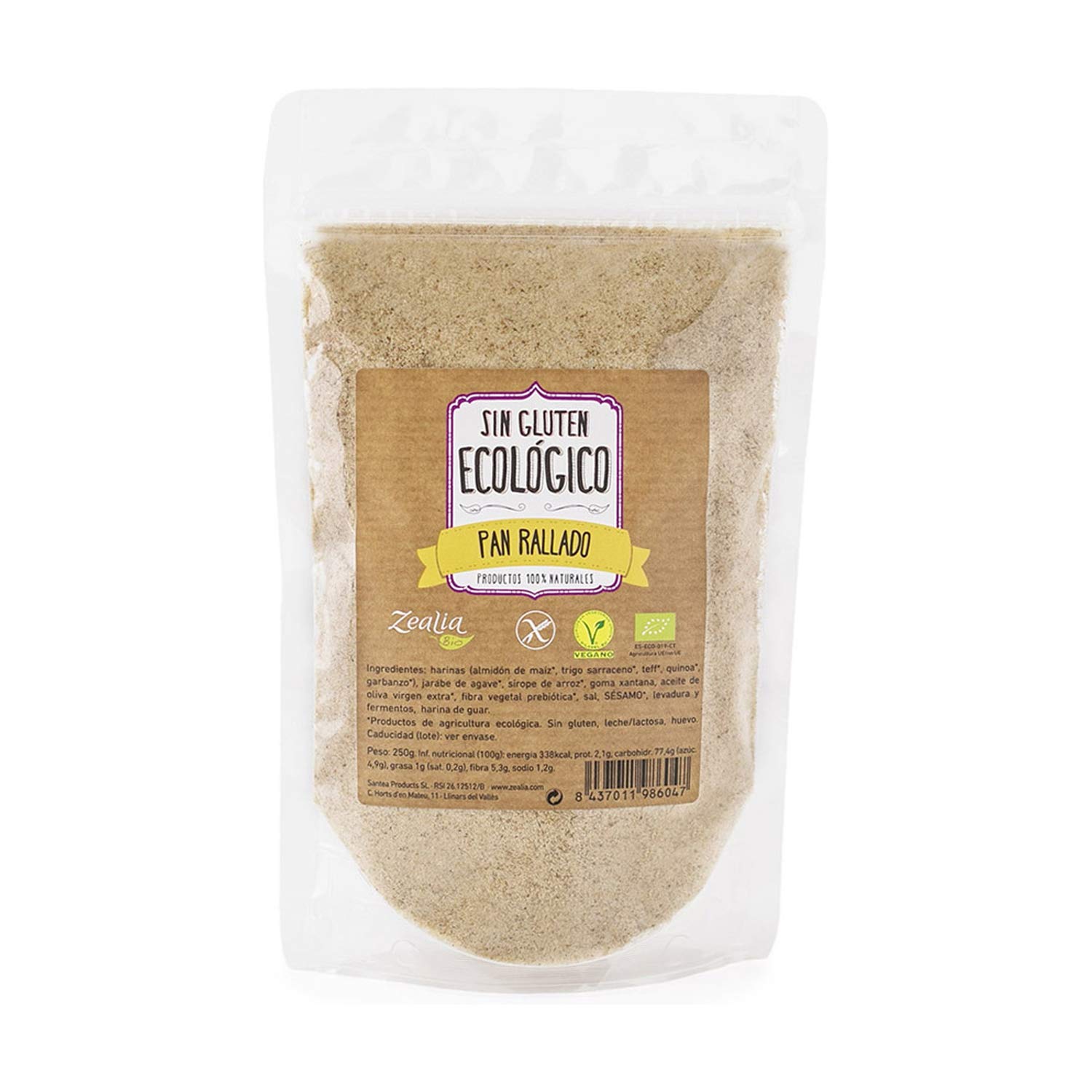 Pan Rallado Ecológico Sin Gluten Bio 250 g