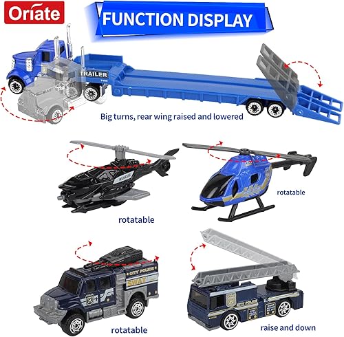 Miniatura 12 de Oriate Juguetes de granja para niños, juego de vehículos tractores realistas, juego de autos fundidos a presión, mini animales de granja educativos